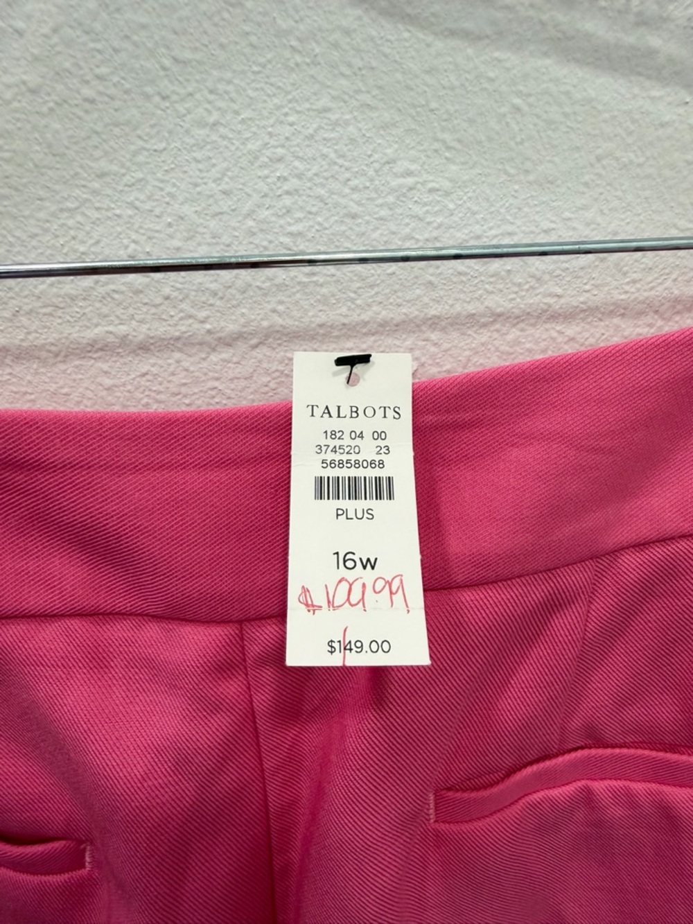Talbots Greenwich Pant Plus 16W High Waist Wide Leg Full Length NWT Pink - Picture 9 of 14